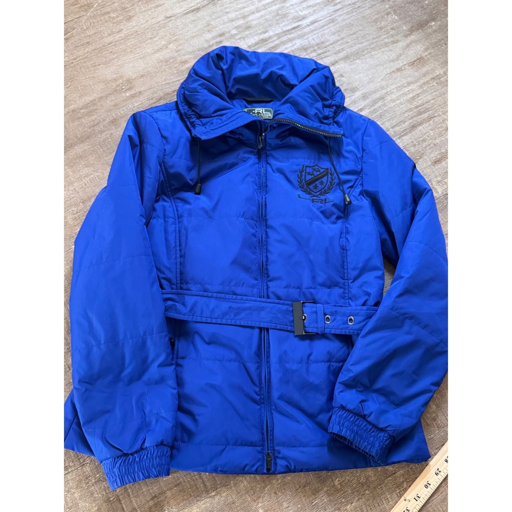 Vintage Lauren Active Ralph Lauren Belted Puffer Jacket Royal Blue L Gorpcore - Picture 12 of 15